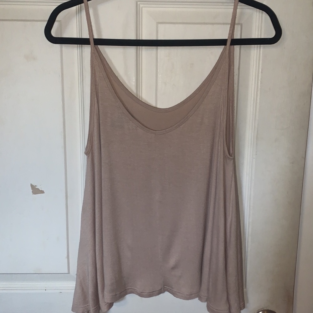 Tan Shift High-Low Tank Top - Picture 2 of 3